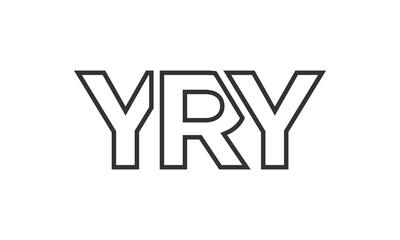Poster - YRY logo design template with strong and modern bold text. Initial based vector logotype featuring simple and minimal typography. Trendy company identity.