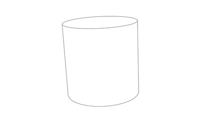 Cylinder shape animation,  Geometric shape Cylinder rotating loop animation on transparent background