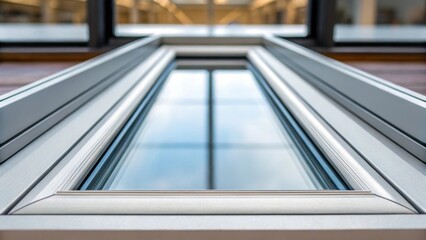 Aufkleber - A closeup of the energyefficient window emphasizing the tripleglazed glass that provides natural light while maintaining insulation and protection from the elements.