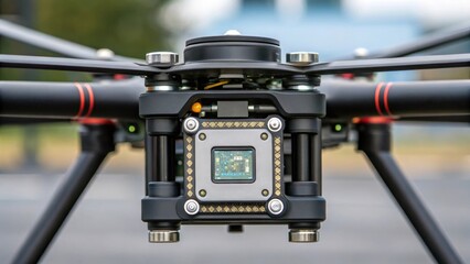 Aufkleber - A closeup of the drones GPS module detailing the technology that ensures precise positioning during highaltitude inspections over complex terrains.