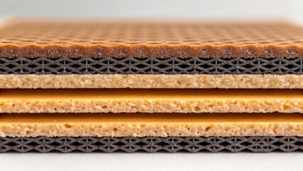 Aufkleber - A crosssection view reveals layers of composite material highlighting the alternating textures of resin and fiber demonstrating both flexibility and durability.