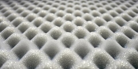Poster - A detailed closeup of the spray pattern on the surface being insulated highlighting the even coverage and absorption of the foam material.