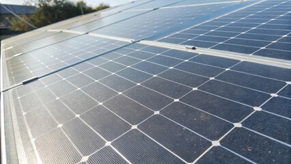 Aufkleber - A detailed look at a transparent solar panels surface texture revealing a subtle grid pattern that enhances sunlight absorption while remaining visually unobtrusive.
