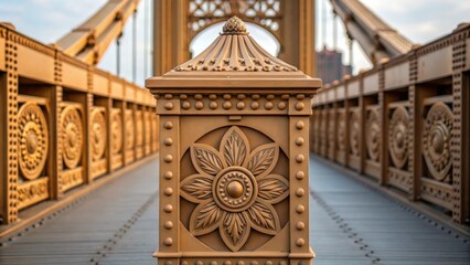 Aufkleber - A detailed view of artistic embellishments integrated into the bridges structure showcasing unique motifs and textures that celebrate local culture and artistry through 3D