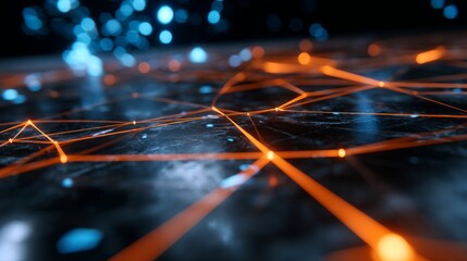 Poster - A 3D rendering represents an abstract background concept of cyber security and system crash from an attack