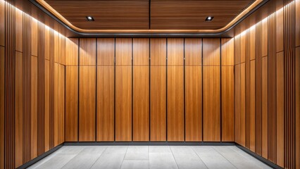 Poster - A medium closeup of a finished structures interior featuring bioengineered wood as wall paneling illustrating warmth and modern style combined.