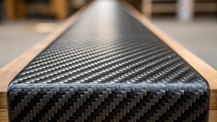 Aufkleber - Closeup of the end grain of the carbon fiber beam revealing layered composites and the innovative buildup that contributes to its high strength.