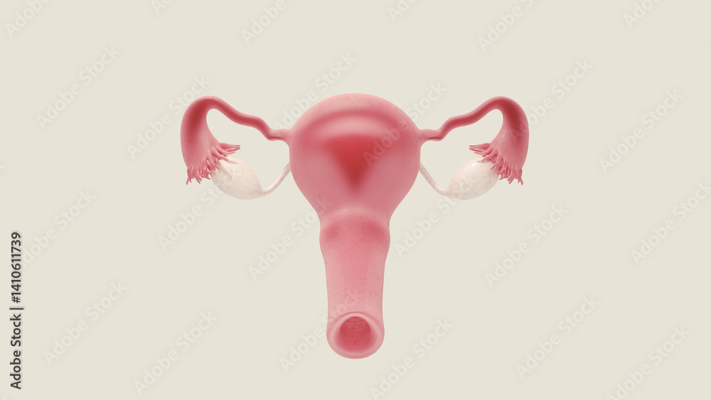 Ovary Uterus Fallopian Tube Cervix Vagina 3D Illustration Stock ...