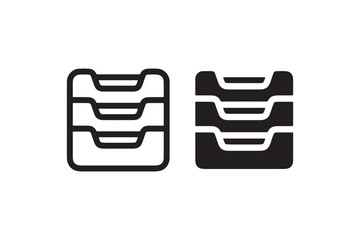 Poster - Stacked document trays vector icon set Vector