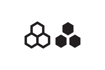 Honeycomb hexagon icon for nature and science Vector