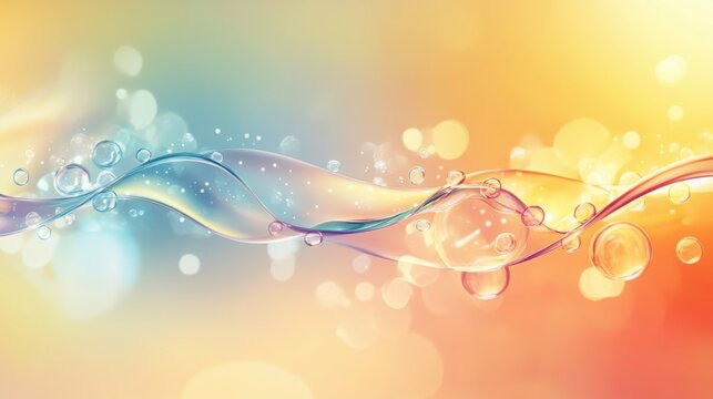 Bubble wave folds gently on a radiant glowing background
