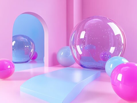 Chroma haze background with a popping bubble wave effect