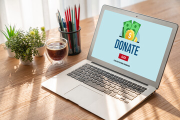 Poster - online donation platform offer modish money sending system for people to transfer on the internet