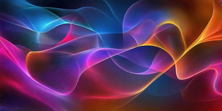 Chromatic mist drifts gently on an abstract twisted background