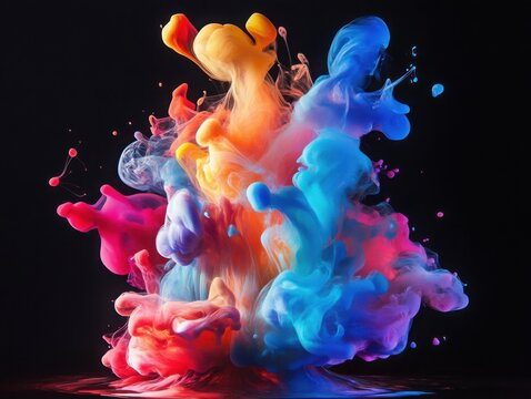 Color drop moves gently on a dreamy shaped background