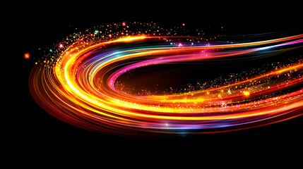 Fototapete - Abstract Colorful Light Trails Design