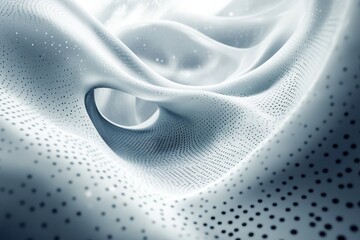 Poster - Flowing white fabric with intricate patterns evokes tranquility and lightness