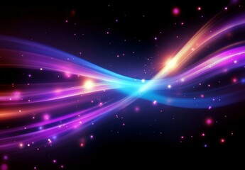 Wall Mural - Cosmic Light Trails Abstract Space Energy Flow with Sparkles, background , wallpaper
