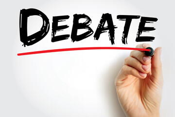 debate - process that involves formal discourse on a particular topic, text concept for presentation