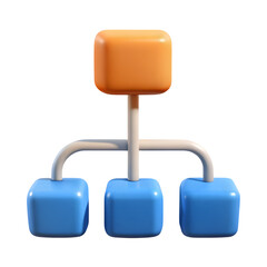 Poster - 3D Hierarchy Flowchart Structure Icon Plastic Transparent

