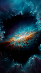 Wall Mural - A colorful abstract cosmic background with space