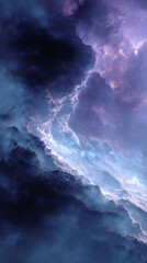 Aufkleber - Abstract image of cosmic nebula, swirling blue and purple hues, creating a dreamy and ethereal atmosphere, suggesting vastness and mystery