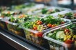 © NikoG - ready to eat vegetable salads in plastic boxes sold in a fridge