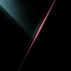 Poster - Bold red line on black background represents financial trends and movements in a minimalist style