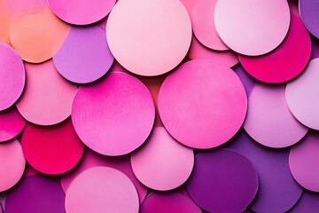 Poster - A collection of overlapping circles in shades of pink purple and peach creating a textured pattern