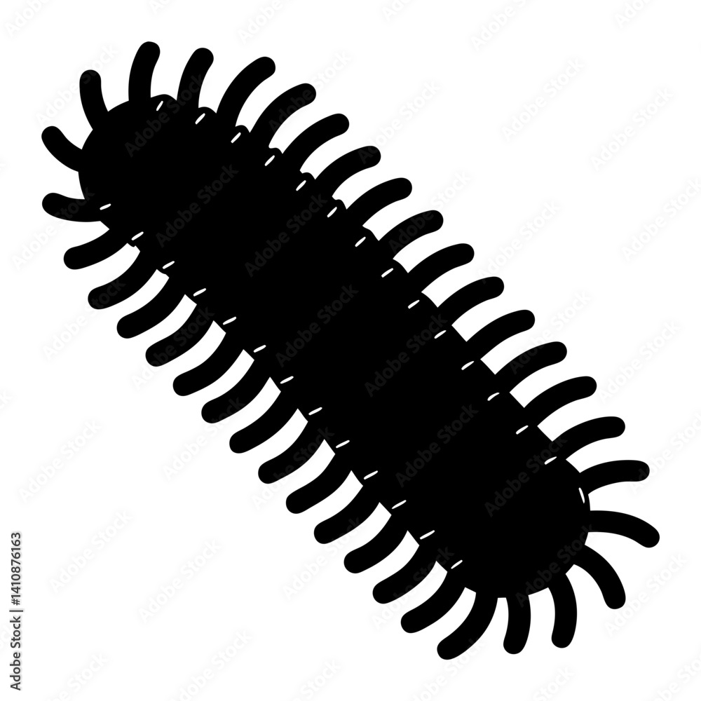 centipede black silhouette icon - perfect for designs about jungle animals centipede nature, wildlife, rainforest, vector art