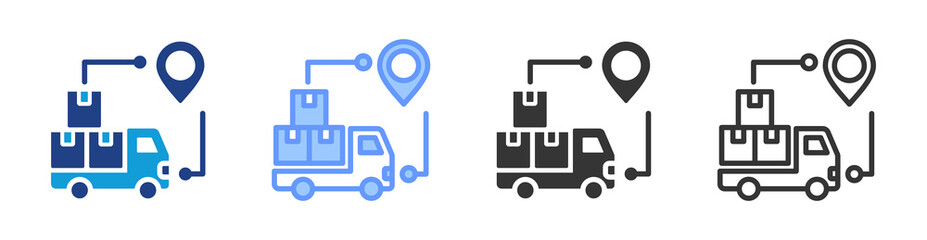 Poster - Supply Chain icon set multiple style collection