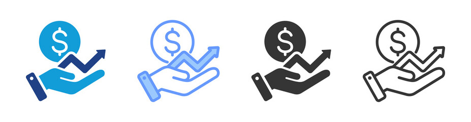 Poster - Revenue icon set multiple style collection