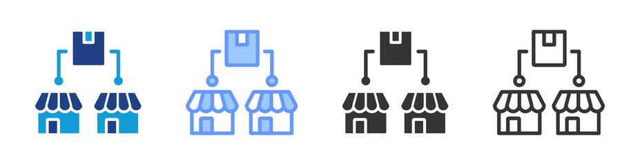 Poster - Product Distribution icon set multiple style collection