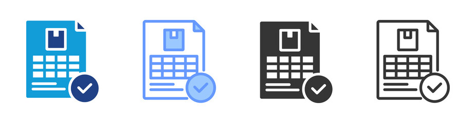 Poster - Stock Audit icon set multiple style collection