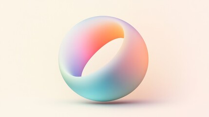 Poster - Abstract holographic torus shape on a soft background for presentation