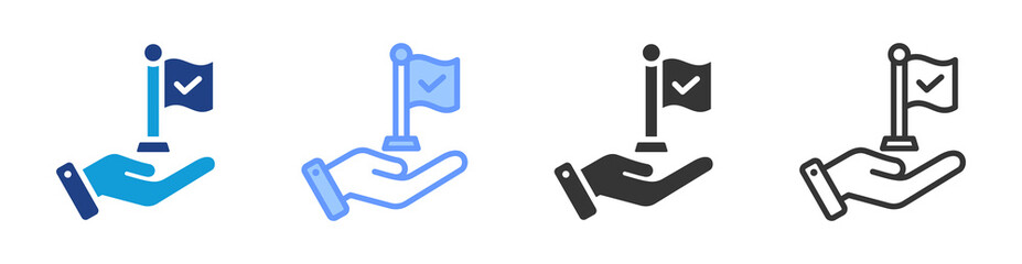 Poster - Milestone icon set multiple style collection