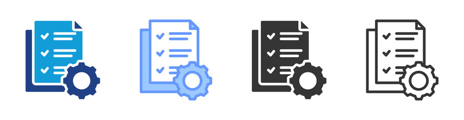 Aufkleber - Job Preparation icon set multiple style collection