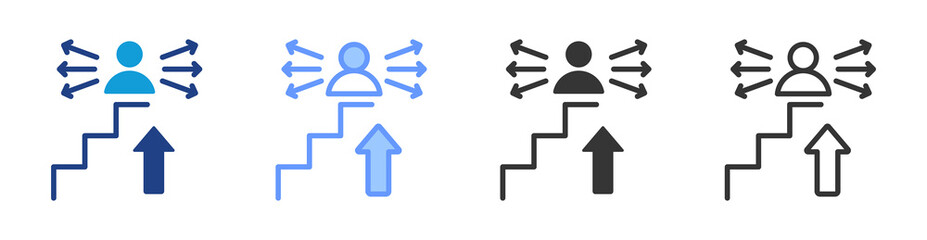 Poster - Career Assessment icon set multiple style collection
