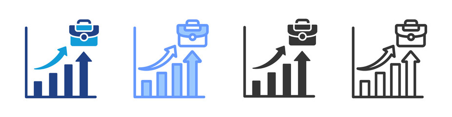 Poster - Job Market icon set multiple style collection