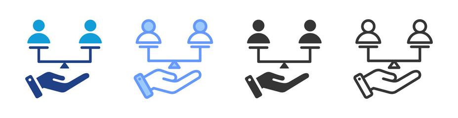 Poster - Career Fair icon set multiple style collection