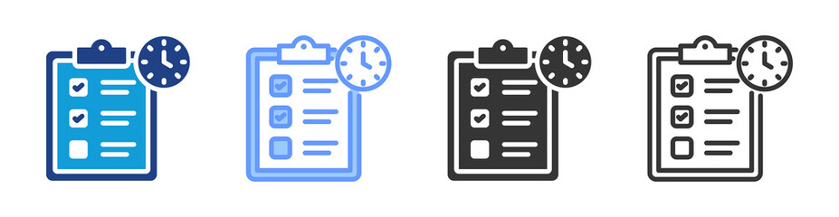 Poster - Mock Exams icon set multiple style collection