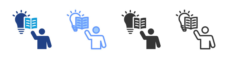 Poster - Active Learning icon set multiple style collection