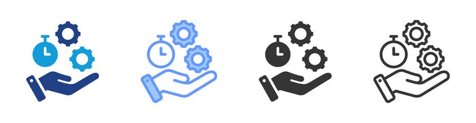Poster - Efficiency icon set multiple style collection