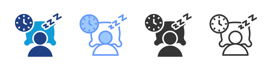 Poster - Sleep icon set multiple style collection