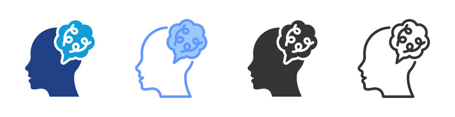 Poster - Distraction icon set multiple style collection