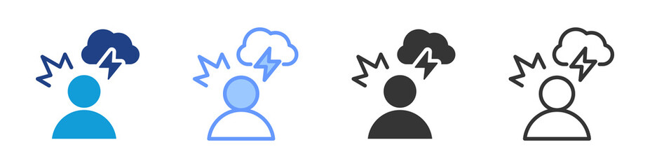 Poster - Distress icon set multiple style collection