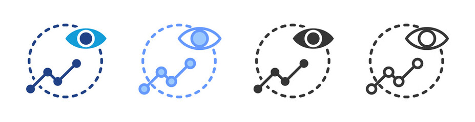 Poster - Visualization icon set multiple style collection