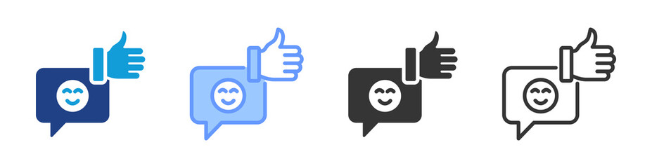 Poster - Feedback icon set multiple style collection