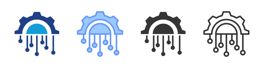 Poster - Technology icon set multiple style collection