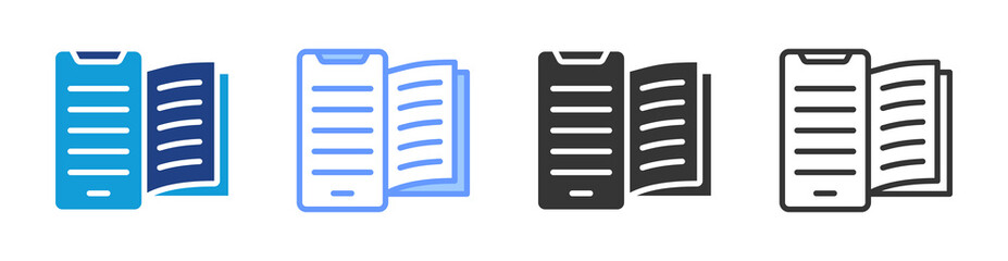 Poster - E Books icon set multiple style collection